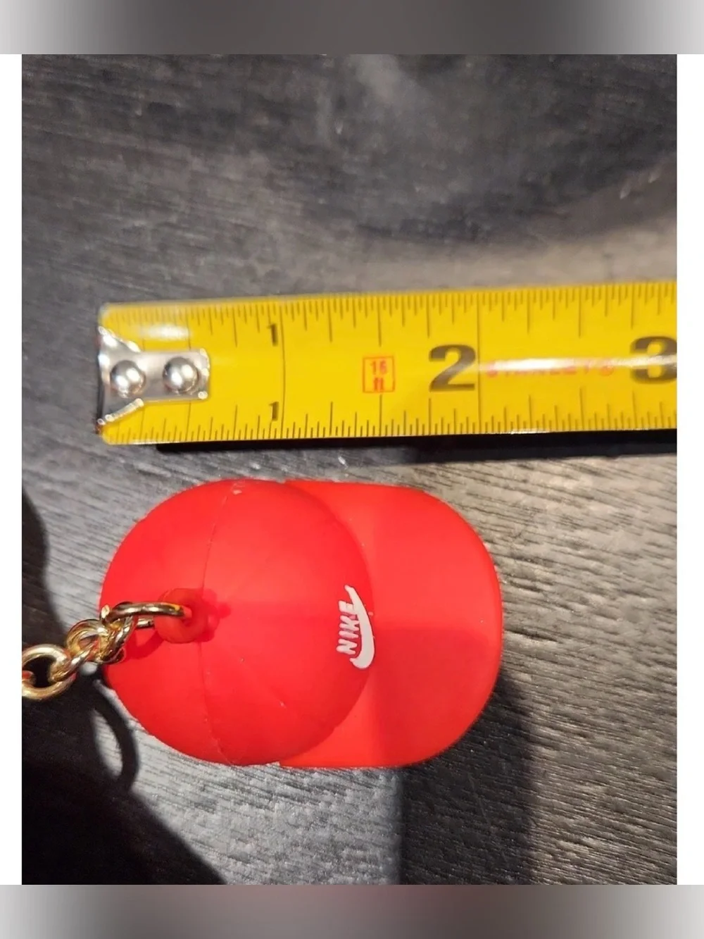 Nike Keychain with Red & White baseball cap charm + Strap Gold keychains x2